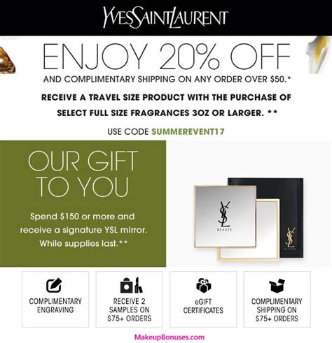 ysl promo|ysl free gift with purchase.